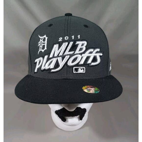 Detroit Tigers Hat Black Gray Snap Back 2011 Playoffs World Series 47 Brand - Picture 1 of 7